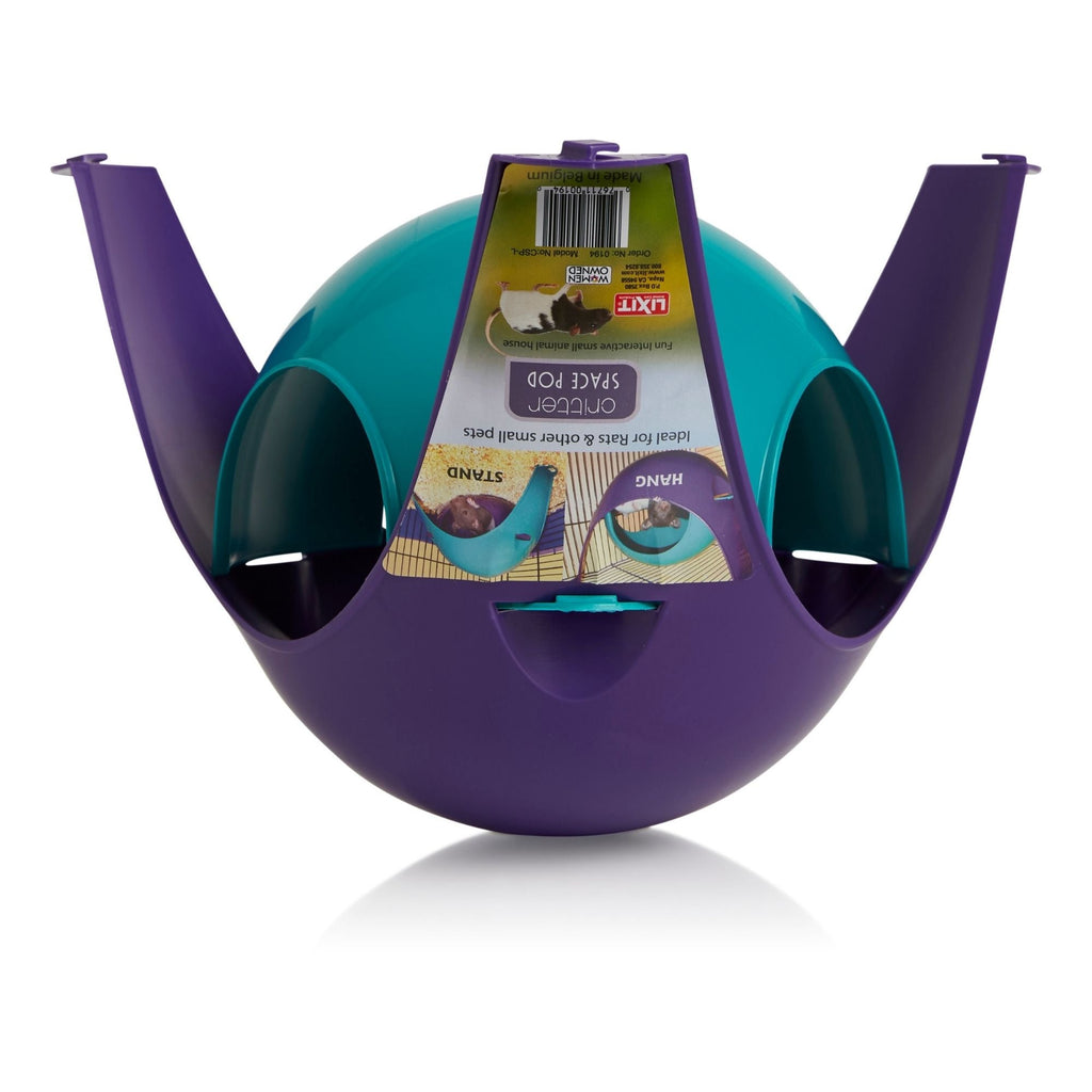 Lixit Critter Space Pod Small Animal House Purple/Blue 1ea/LG