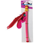 Spot Feather Dangler Teaser Wand Cat Toy Multi-Color 18 in