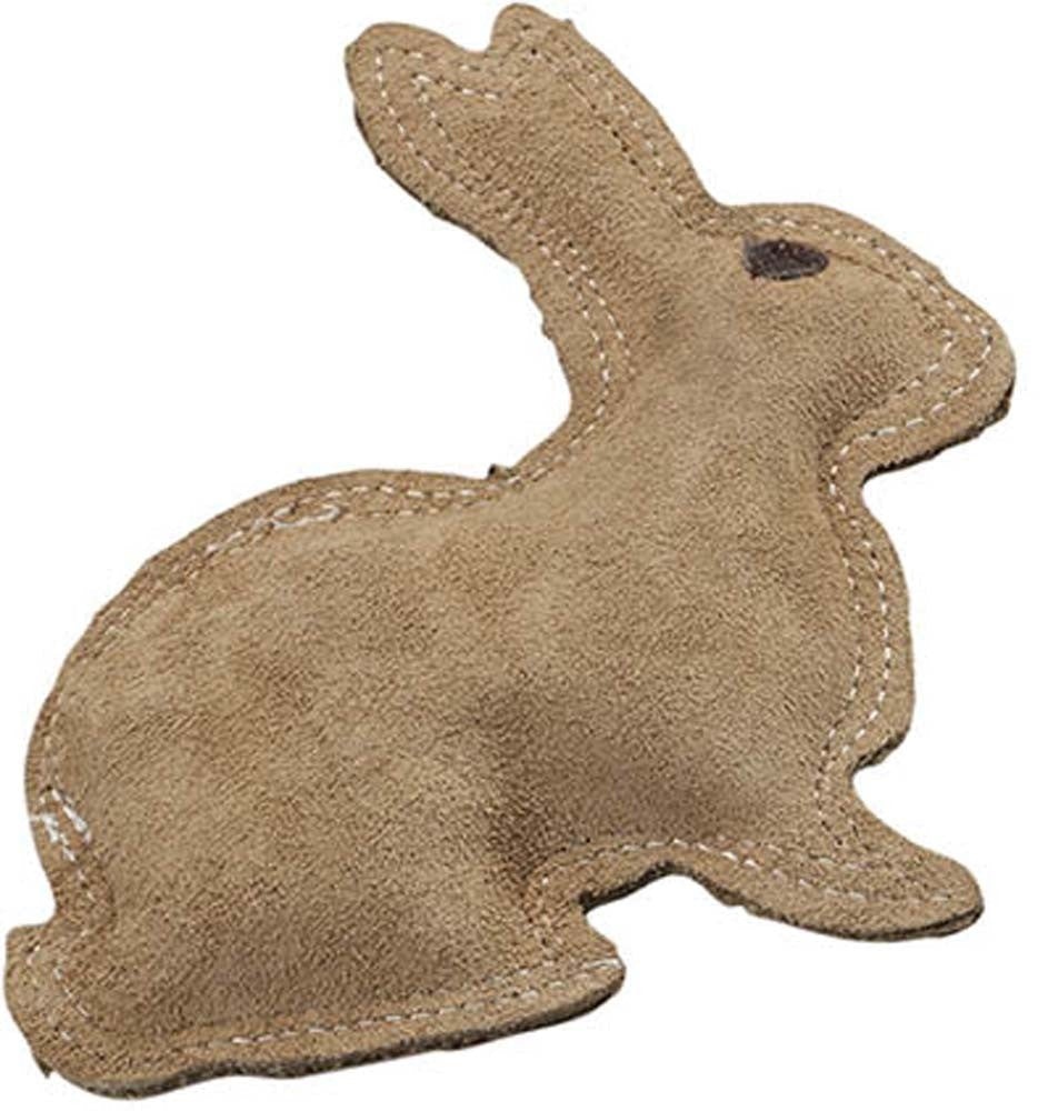 Dura-Fused Leather & Jute Dog Toy Rabbit Brown 1ea/SM