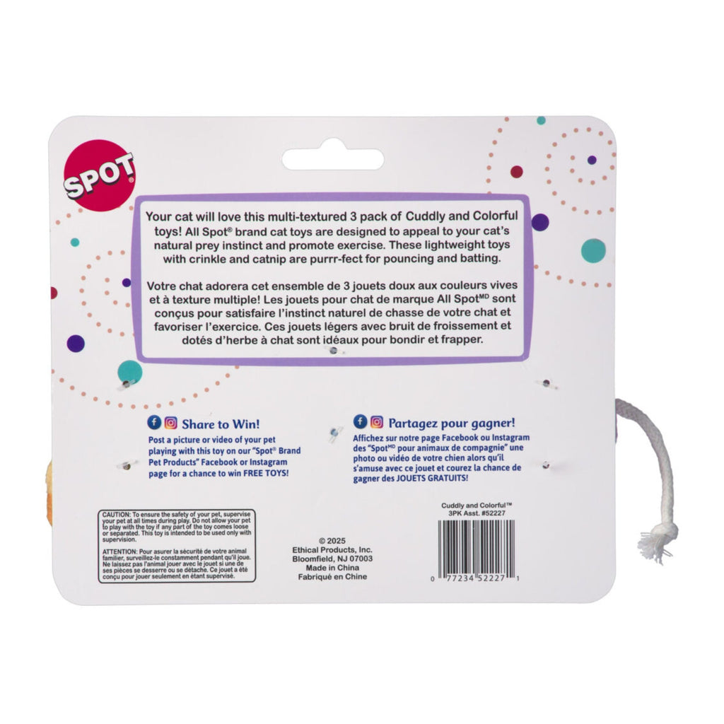 Spot Cuddly & Colorful Cat Toys 3 Pack