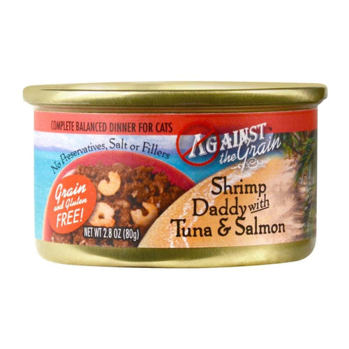 Against the Grain Shrimp Daddy With Tuna & Salmon Dinner Wet Cat Food 2.8oz. (Case of 24)