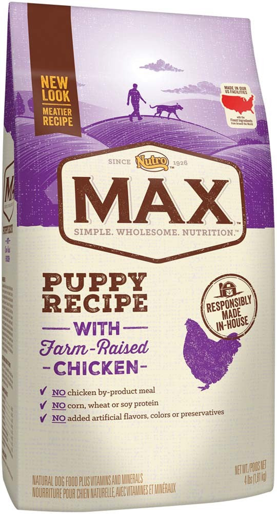 Nutro Products Max Puppy Dry Dog Food Farm-Raised Chicken 1ea/4 lb