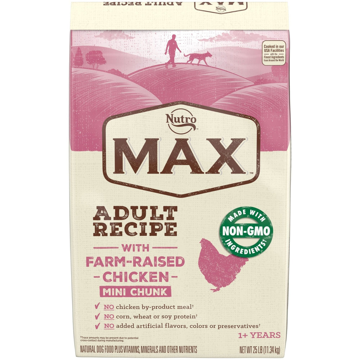 Nutro Products Max Adult Dry Dog Food Farm-Raised Chicken Mini Chunk 1ea/25 lb