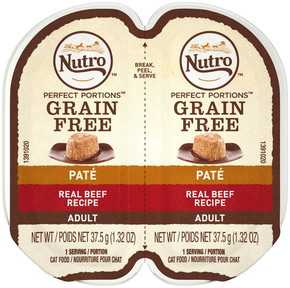 Nutro Products Perfect Portions Grain Free Paté Adult Wet Cat Food Beef 2.6oz 12pk