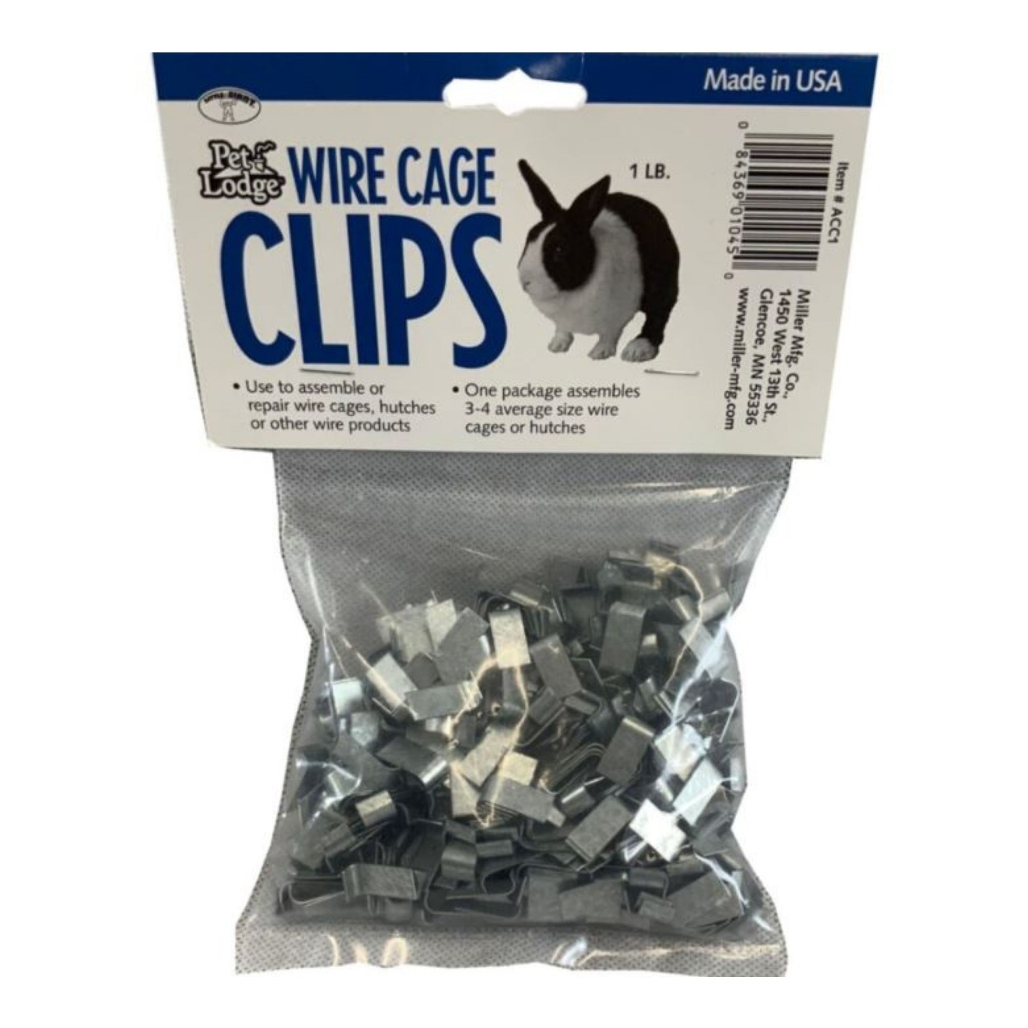 Pet Lodge Cage Clips Silver 1 Lb