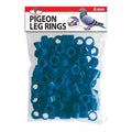 Little Giant Plastic Pigeon Leg Rings 100Pk Blue 8mm