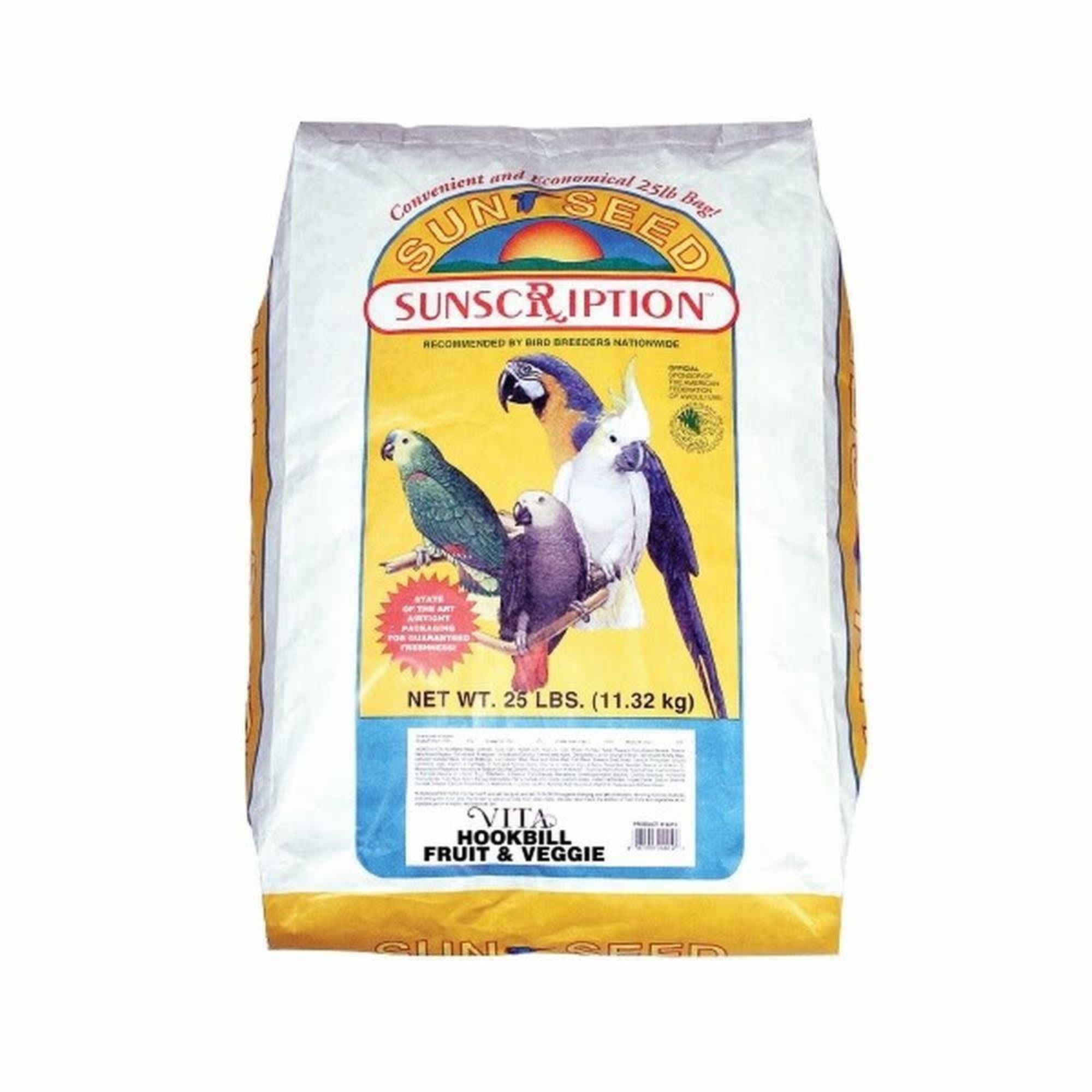 Sun Seed Vita Sunscription Hookbill Fruit & Veggie Mix Bird Food 1ea/25 lb