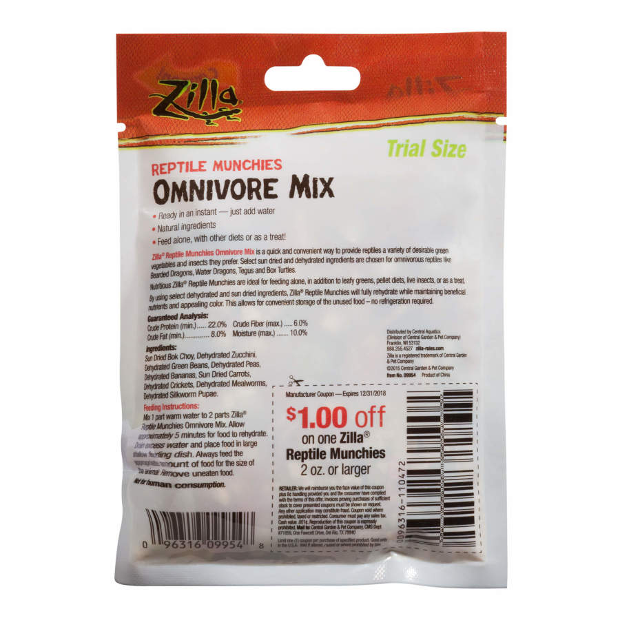 Zilla Reptile Munchies, Omnivore Mix 1ea/.7 oz