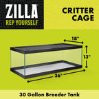 Zilla Critter Cage Reptile Terrarium 1ea/30 gal, Breeder