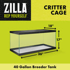 Zilla Critter Cage Reptile Terrarium 1ea/40 gal, Breeder