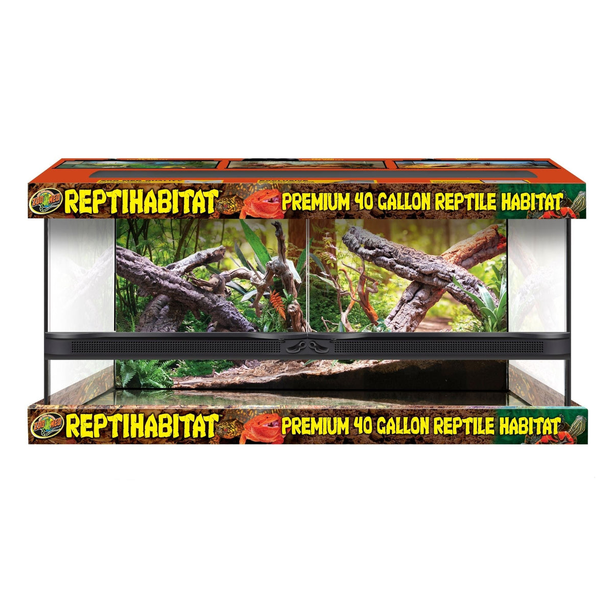 Zoo Med Double Door Naturalistic Terrarium Black, Clear 1ea/36in. X 18in., 40 gal