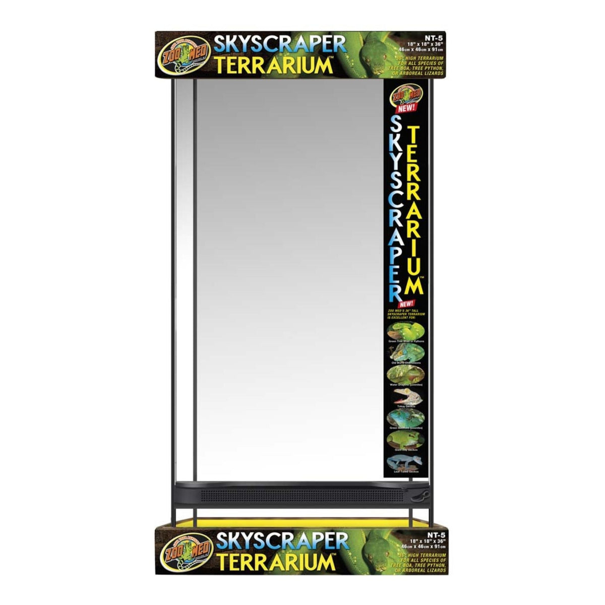 Zoo Med Skyscraper Terrarium Black, Clear 1ea/36in.
