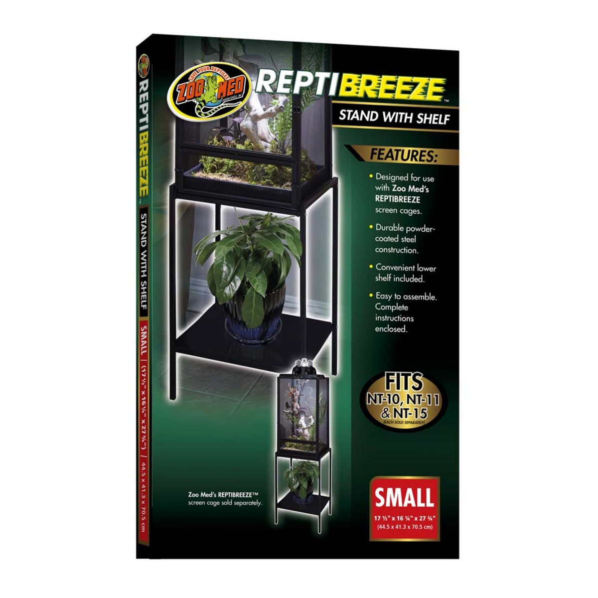 Zoo Med ReptiBreeze Stand w/Shelf Black 1ea/SM