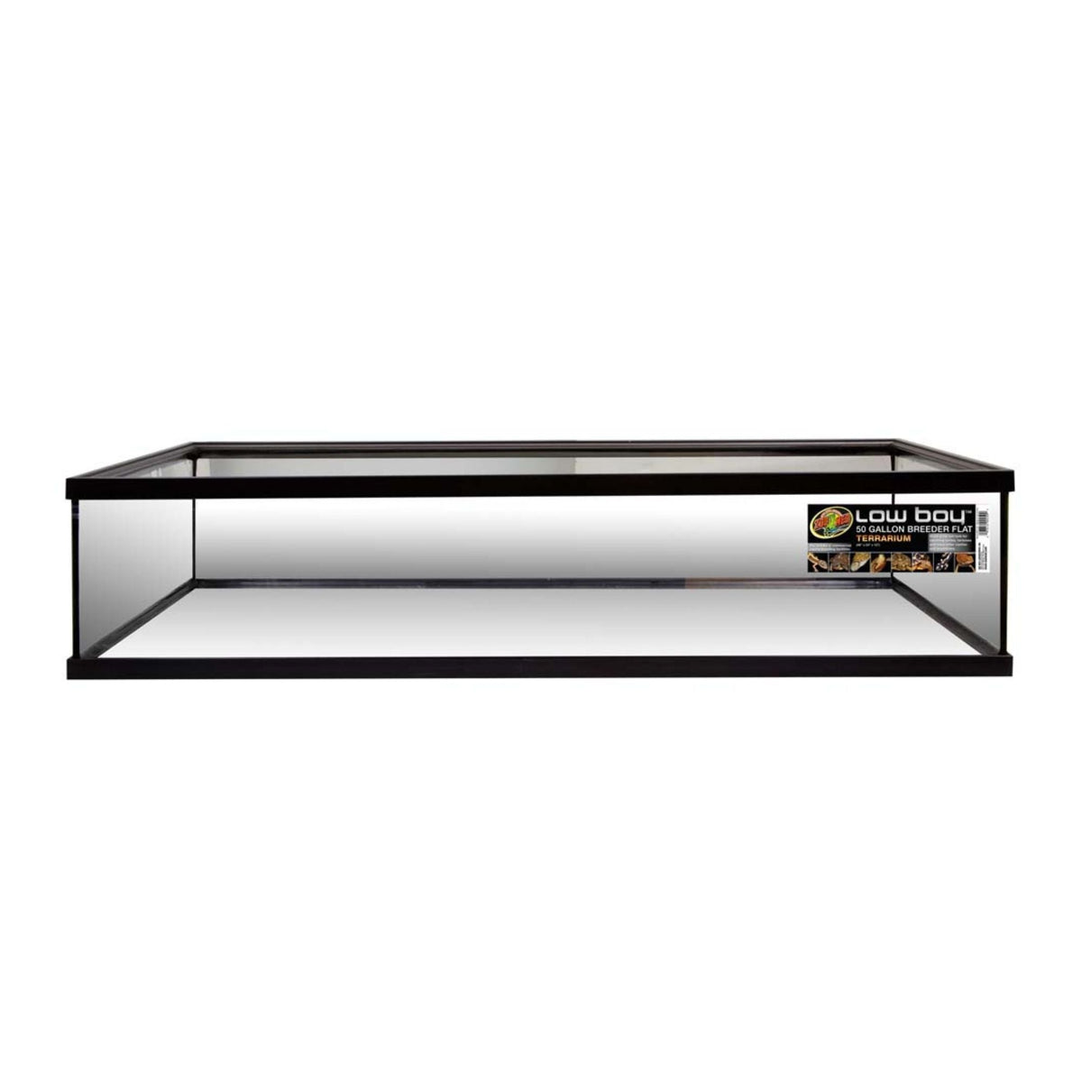Zoo Med Low Boy Breeder Flat Terrarium Black, Clear 1ea/48 In X 24 in, 50 gal
