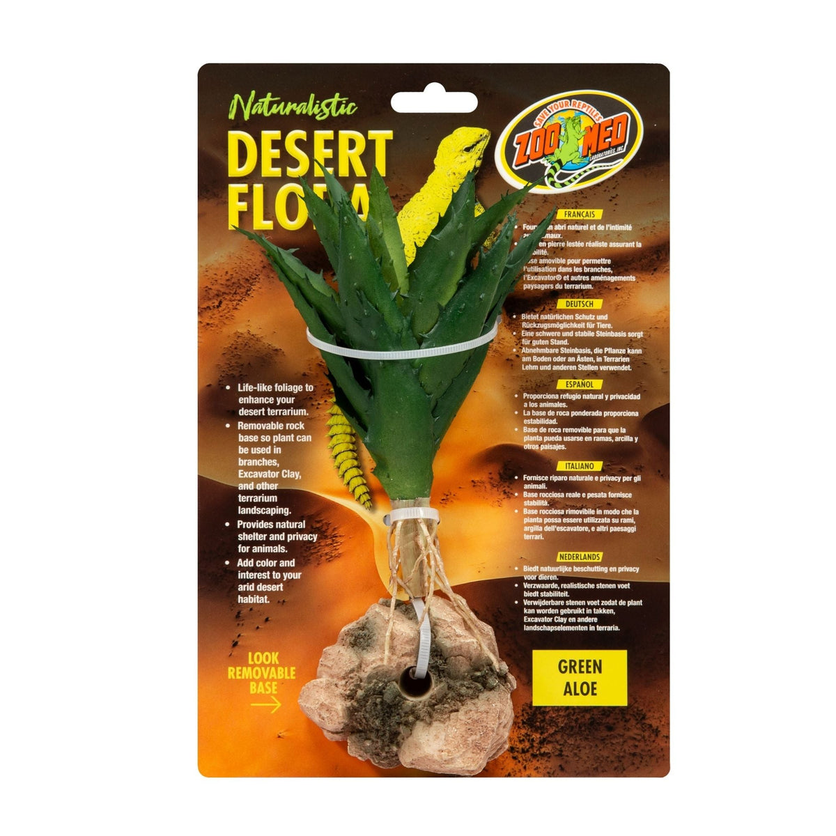 Zoo Med Desert Flora Plant Green Aloe 1ea/One Size