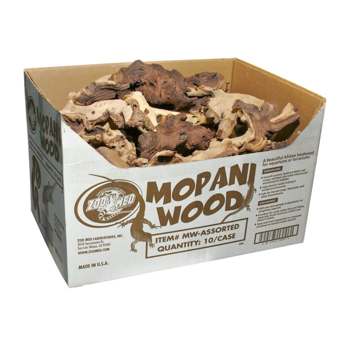 Zoo Med African Mopani Wood Brown 1ea/10 ct