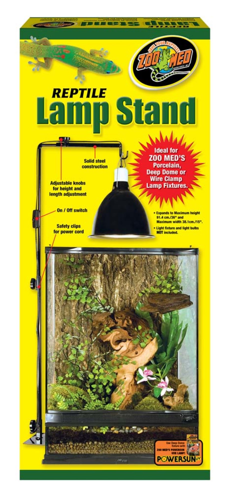 Zoo Med Reptile Lamp Stand Black, 1ea/LG