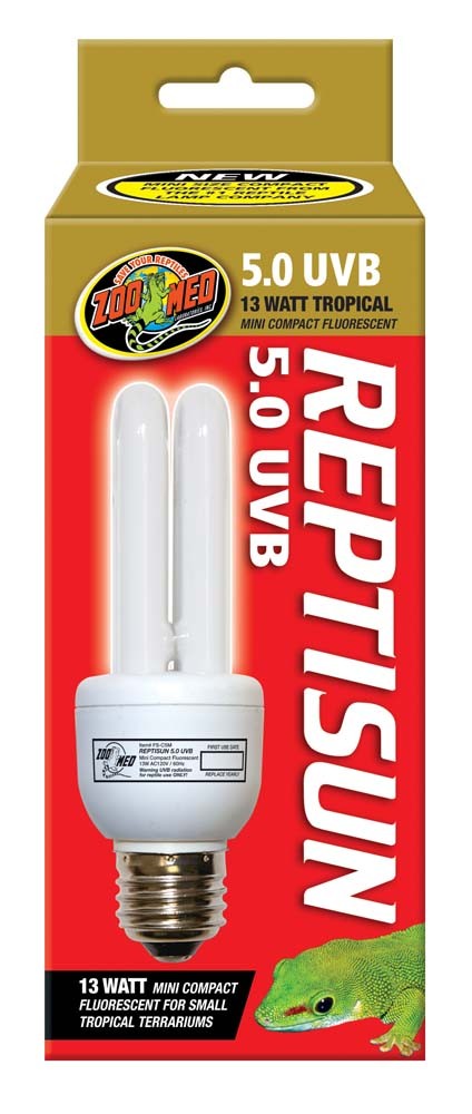 Zoo Med ReptiSun 5.0 UVB Tropical Compact Fluorescent Lamp Mini, White, 1ea/13 W