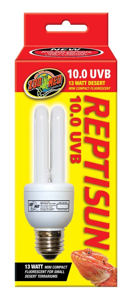 Zoo Med ReptiSun 10.0 UVB Desert Compact Fluorescent Lamp Mini, White, 1ea/13 W