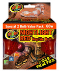 Zoo Med Nightlight Red Reptile Bulb Red, 1ea/60 W, 2 pk