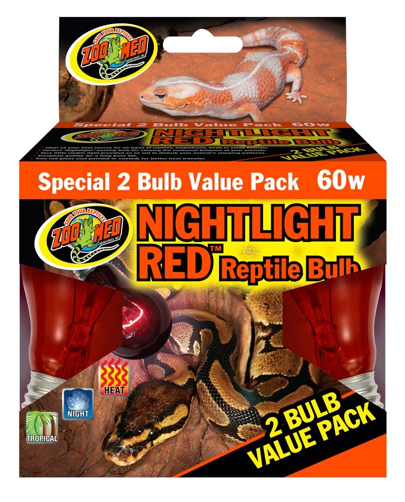 Zoo Med Nightlight Red Reptile Bulb Red, 1ea/60 W, 2 pk