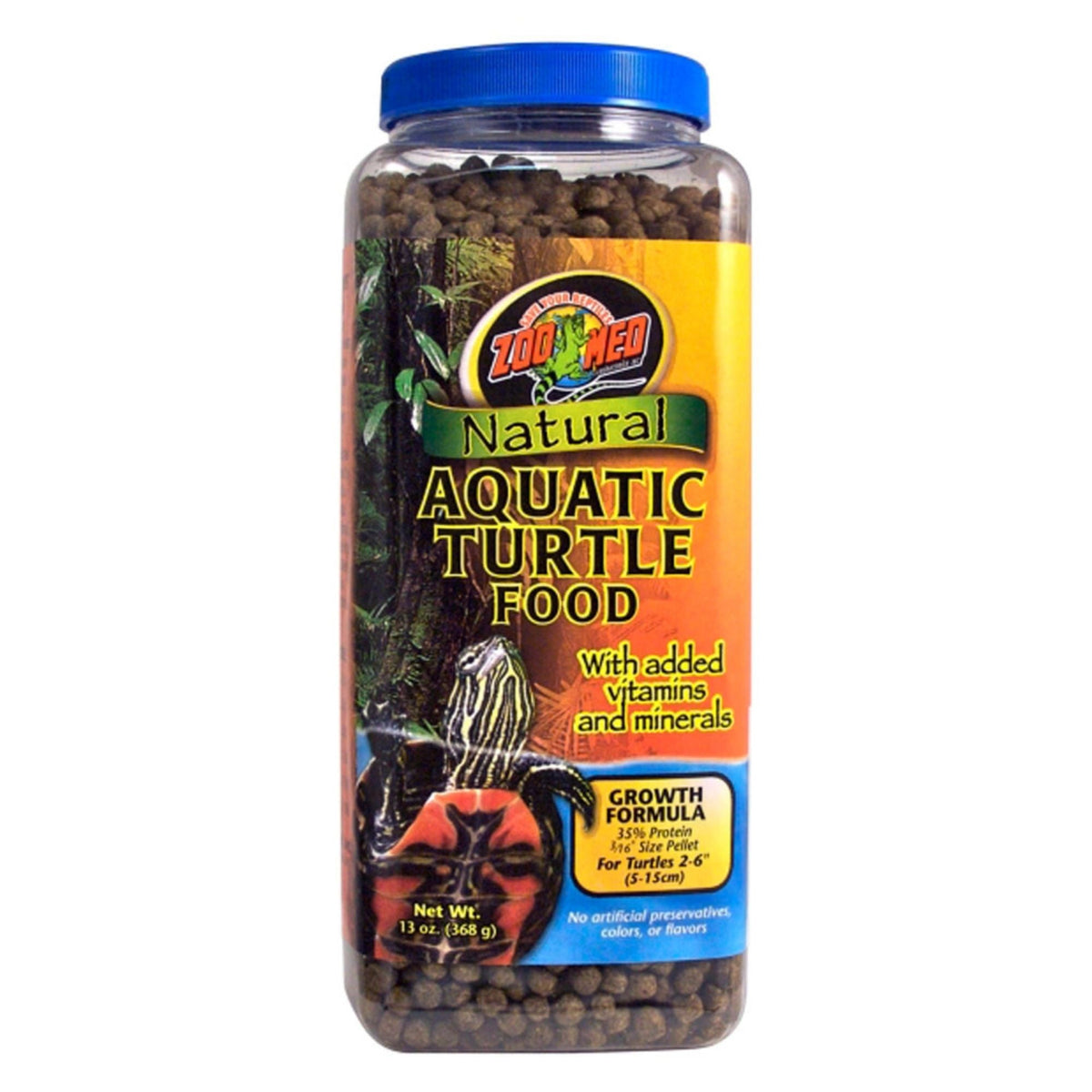 Zoo Med Natural Aquatic Turtle Food Growth Formula Dry Food 1ea/13oz.