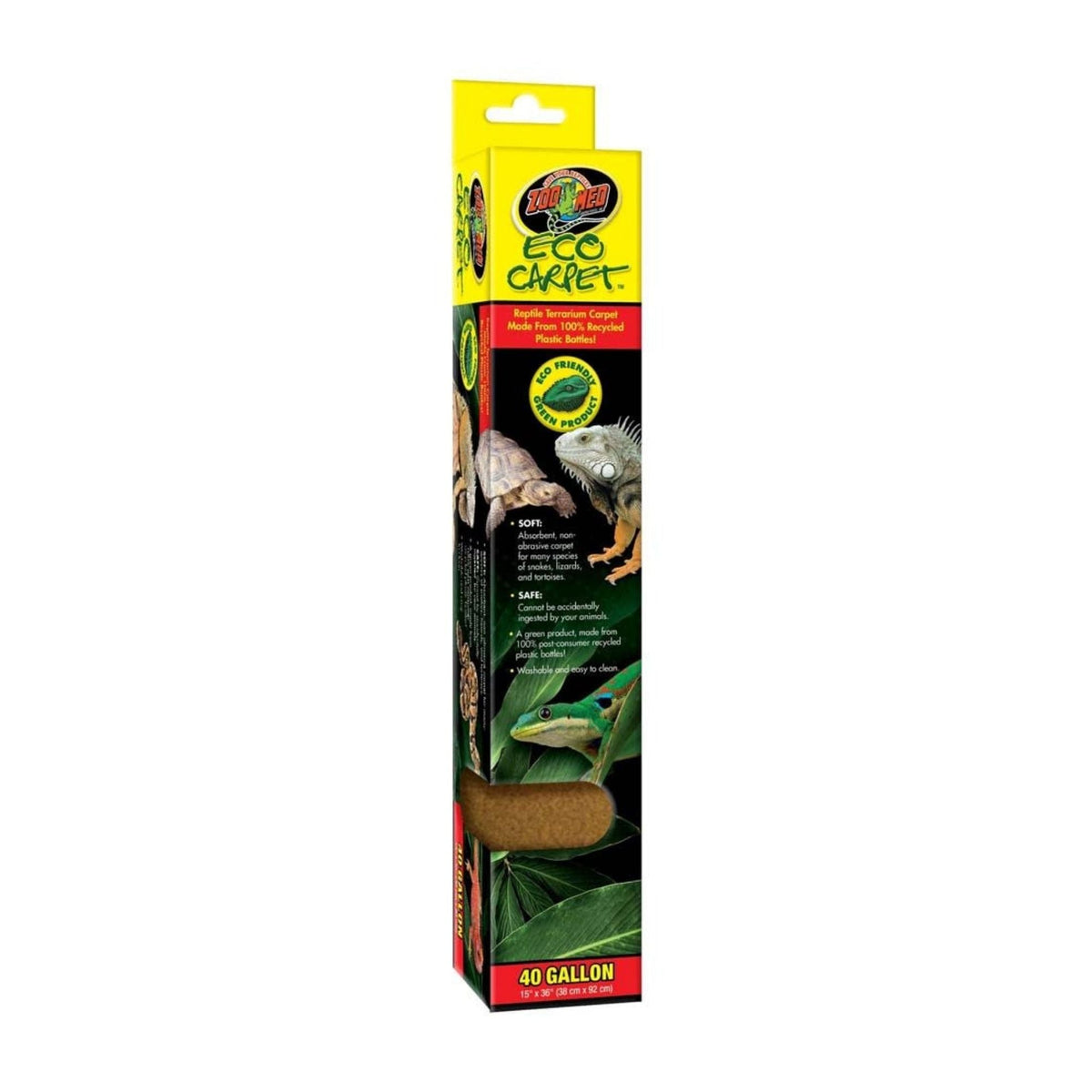 Zoo Med Eco Carpet Reptile Terrarium Carpet Tan 1ea/40 gal, 15in. X 36in.