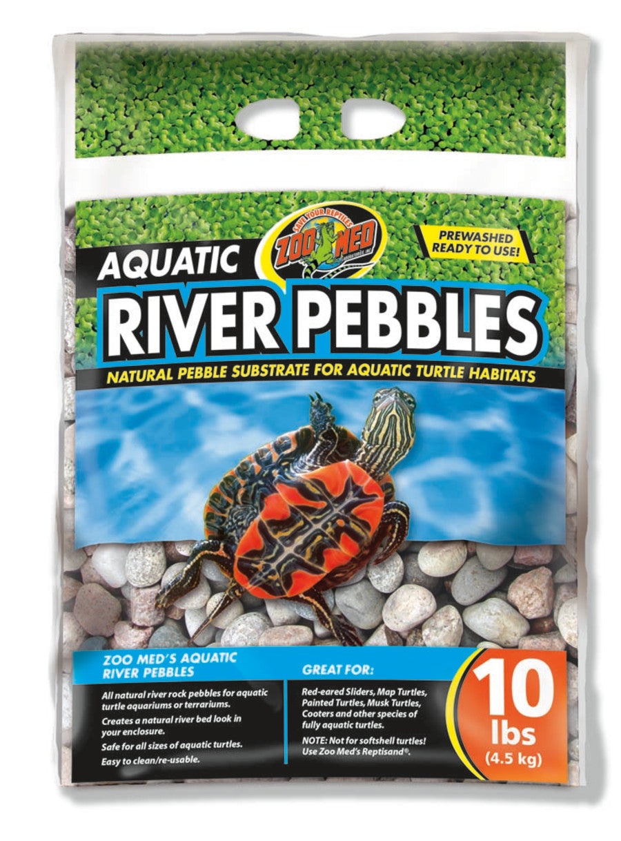 Zoo Med Aquatic River Pebble Substrate for Turtle MultiColor, 1ea/10 lb