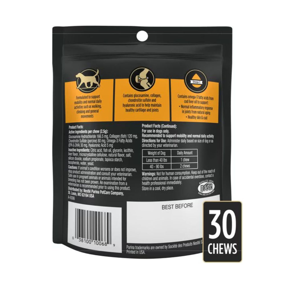 Purina Pro Plan Veterinary Diets Joint Supplement for Dogs, Hip & Joint Soft Chews for Small Dogs, 30 count