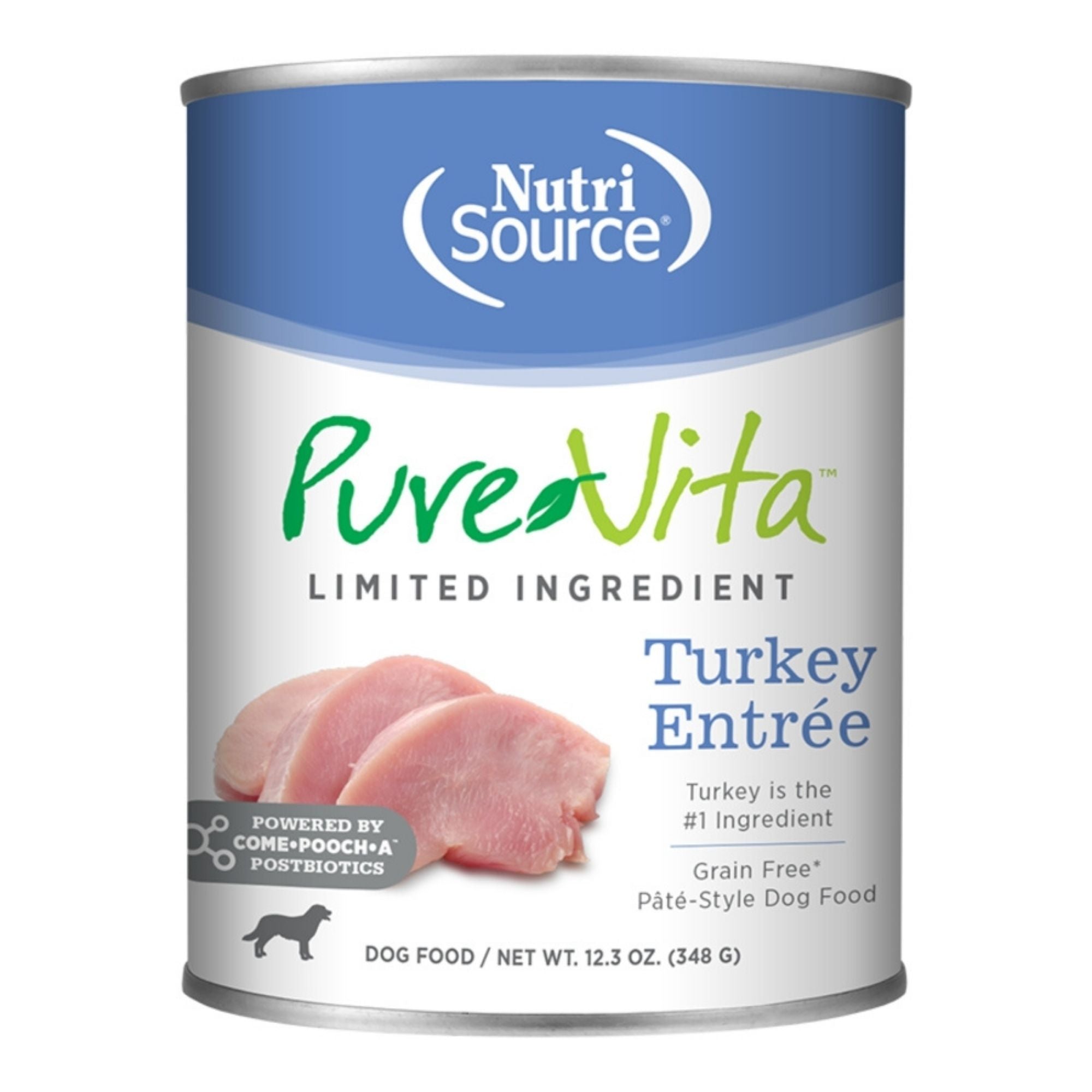 Pure Vita Dog Grain Free Turkey Entree 12.3oz. (Case of 12)
