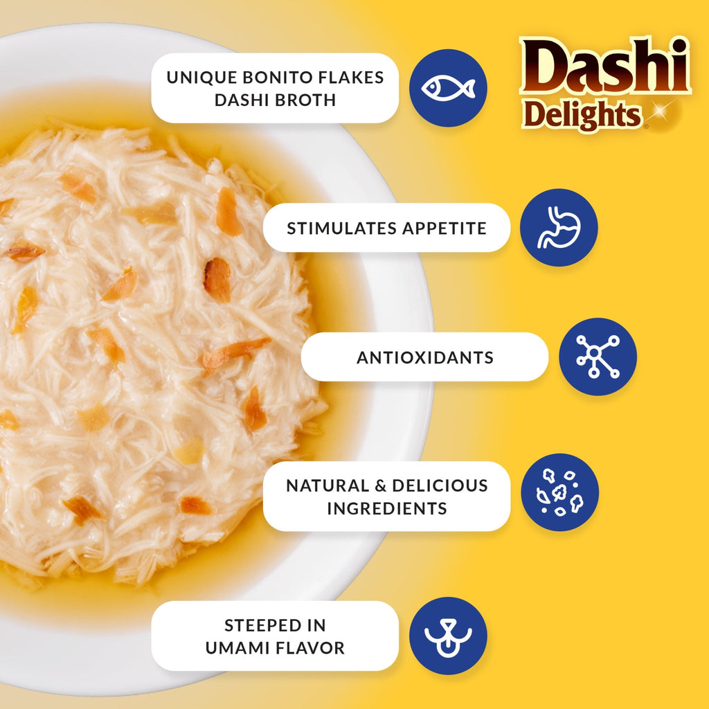 Inaba Dashi Delight 2.5oz. Chicken Tuna Salmon (6 count)