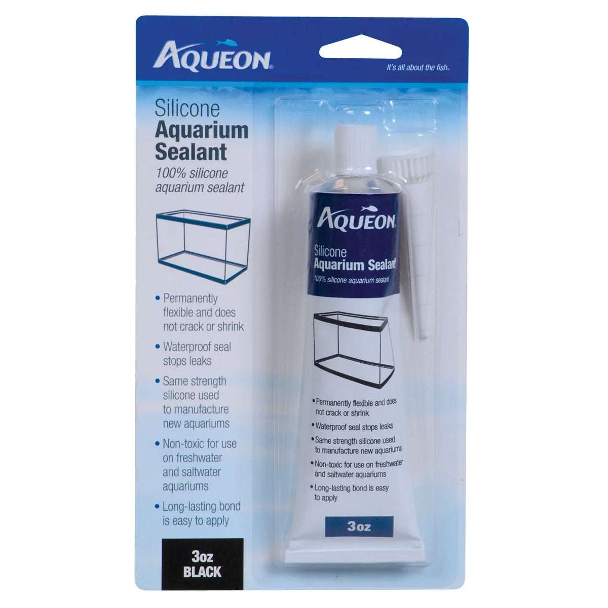 Aqueon Silicone Black Sealant 3 oz Tube