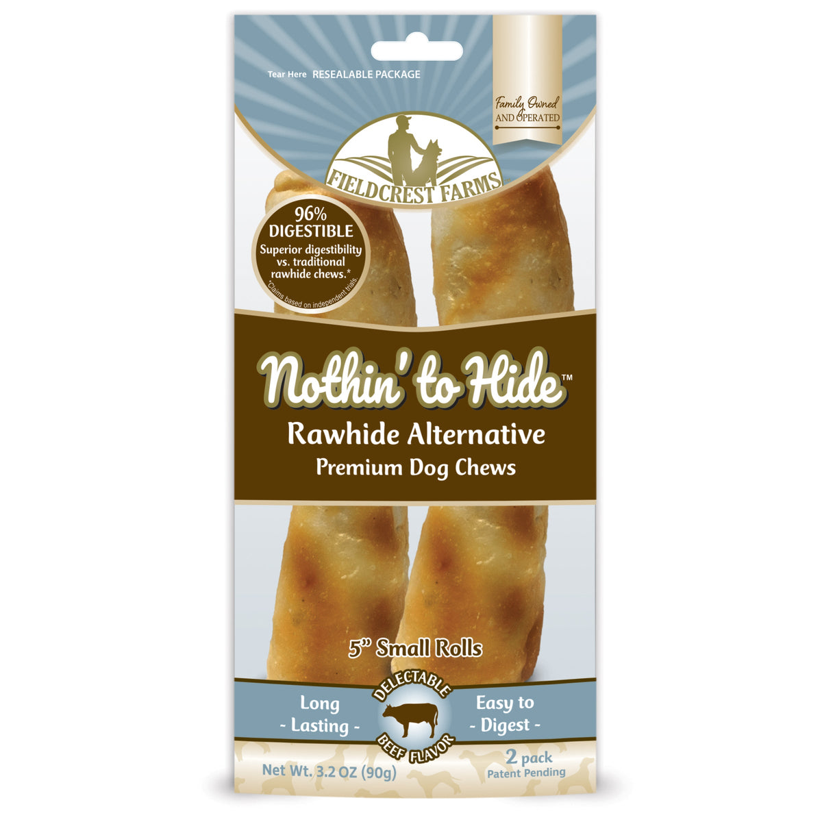 Fieldcrest Farms Nothin To Hide Beef Small Roll 5" 2 pk bag