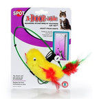 Spot A-Door-Able Bouncing Plush Bird with Feather Tail Cat Toy Multi-Color 4.5 in