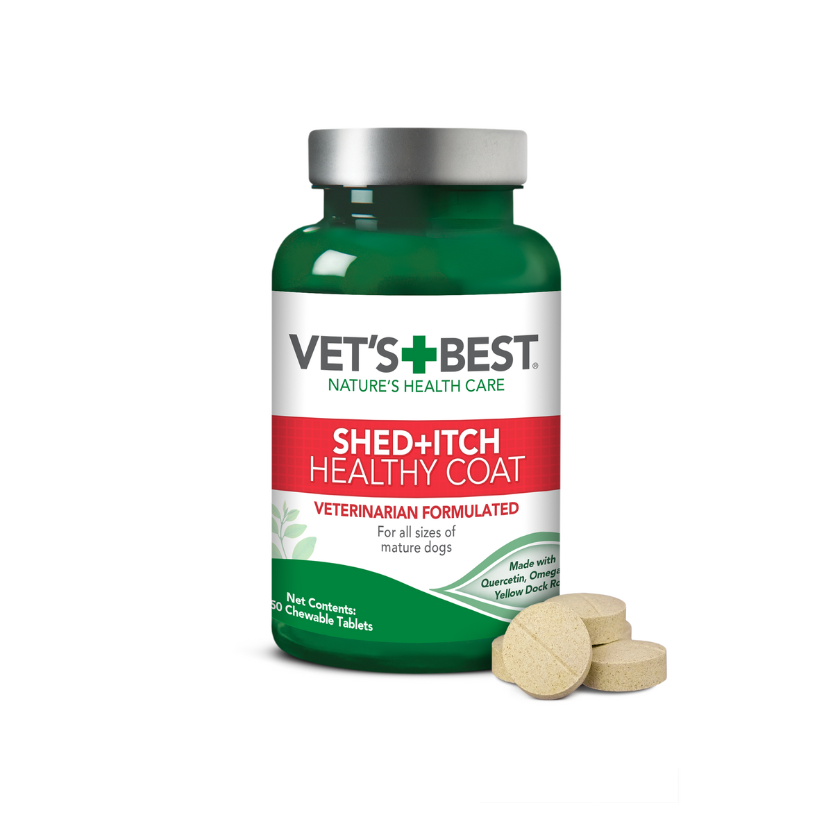 Vet's Best Best Healthy Coat Shed & Itch Dog Supplement Tablets 50ct