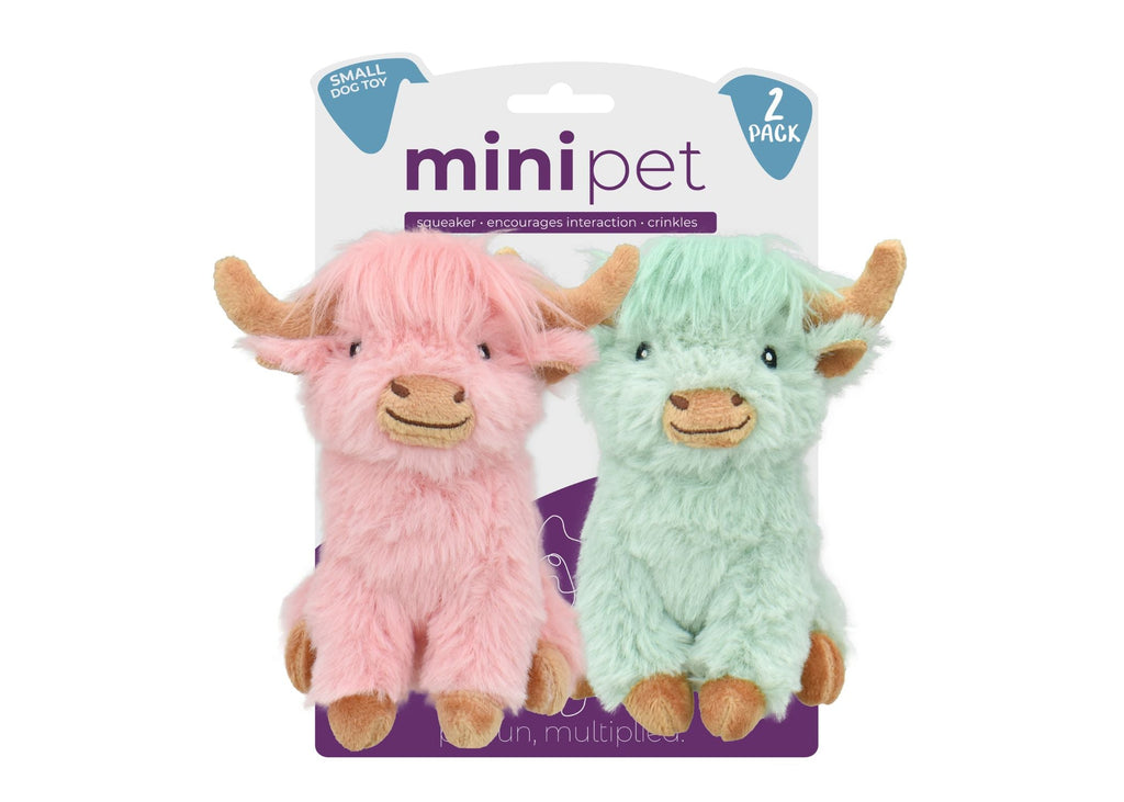 Multipet Minipet Highland Cow 2pk  5inch