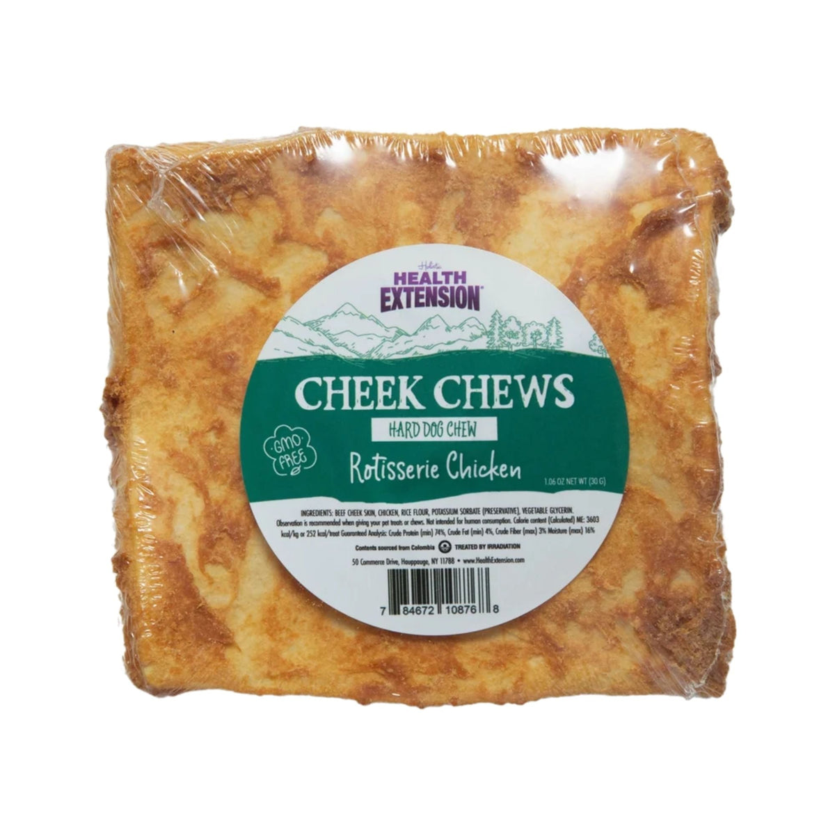 Health Extension Cheek Chews Rotisserie Chicken Dog Treat  1.06oz. (Case of 12)