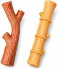 Bam Chews Dog Chew Toy Combo, Chicken Bamboo Stick and Beef Branch 9.5", Nylon, 2 Count, for Large Breeds