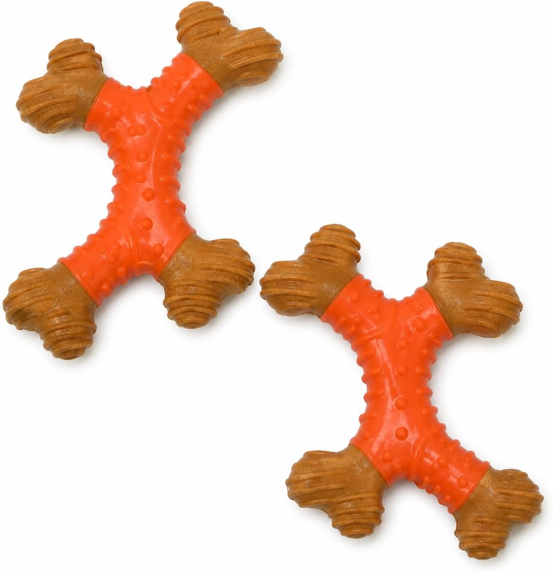 Bam Dental X-Bone Dog Chew Toy, Peanut Butter Scent, X-Shape, 7.5 Inch, 2 Pack, Medium to Large Breeds