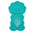 Bubbles Rubber Dog Grooming Brush, Silicone Bath Scrubber with Shampoo Dispenser, Large, Teal