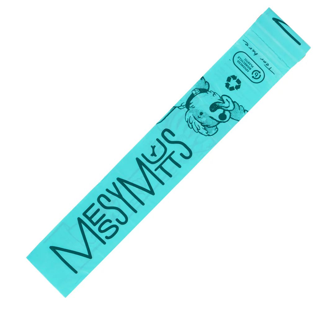 Messy Mutts Dog Advanced Biorecycle Poop Bag Teal 24 Pack Individual Refill Rolls