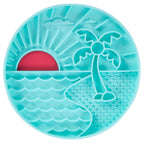 Messy Mutts Dog Silicone Interactive Lick Bowl Beach Pattern Teal