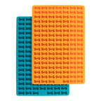 Messy Mutts Dog Silicone Mini Treat & Topper Making Mold Blue & Orange 2 Pack