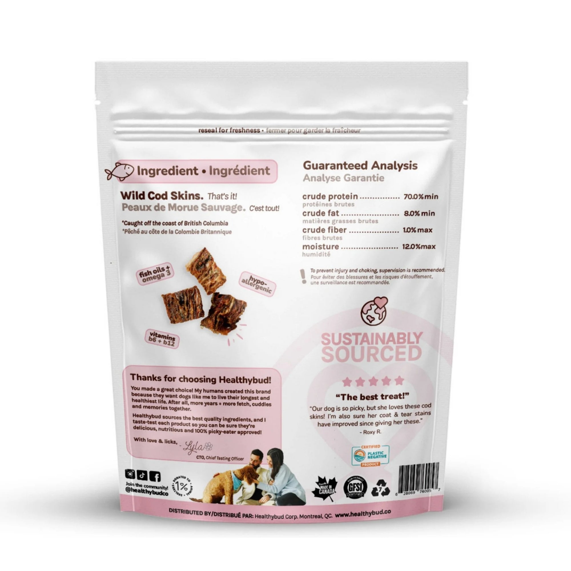 Healthy Bud Dog 2.8oz. Cod Skin Cubes