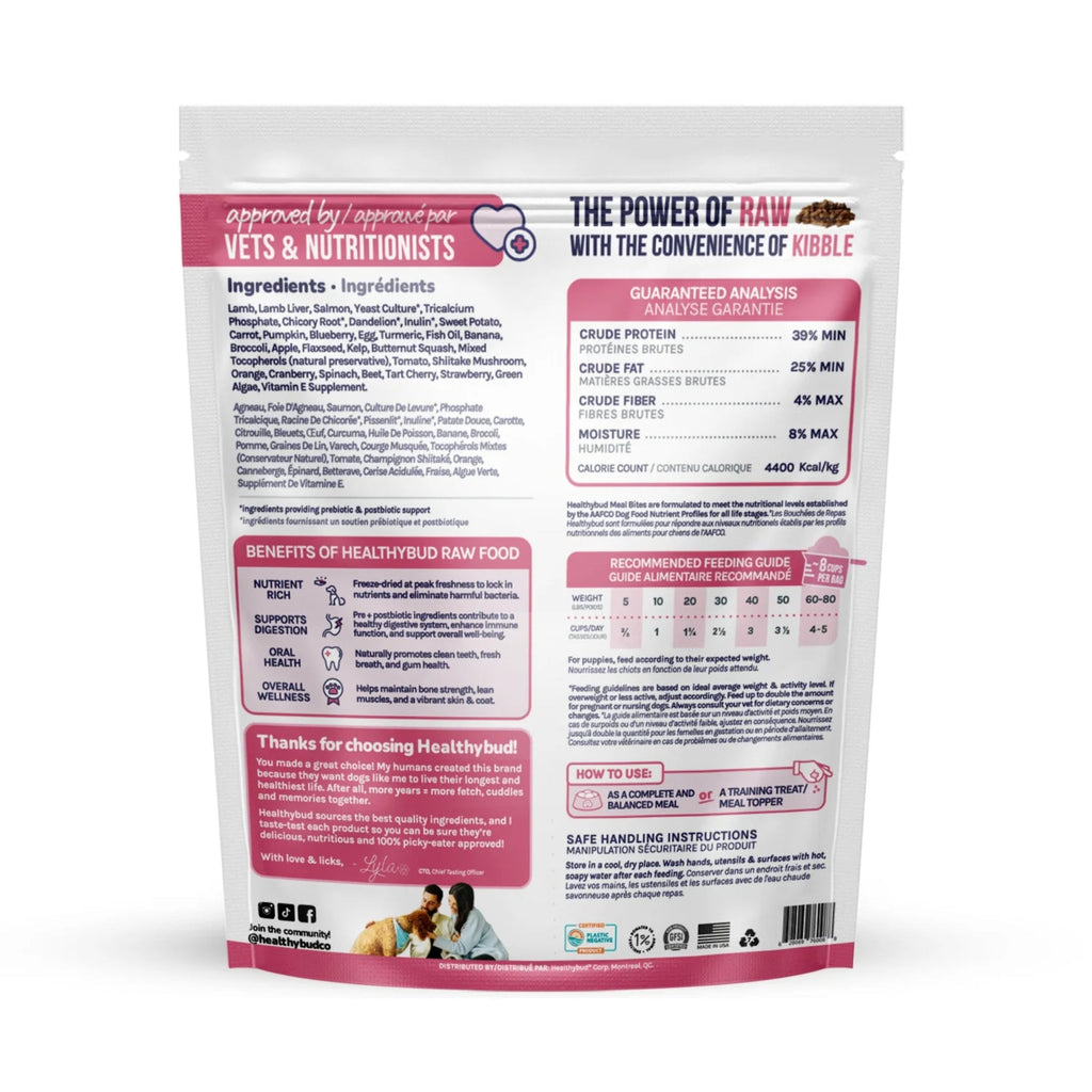 Healthy Bud Dog Freeze-dried 14oz. Lamb Salmon Bites