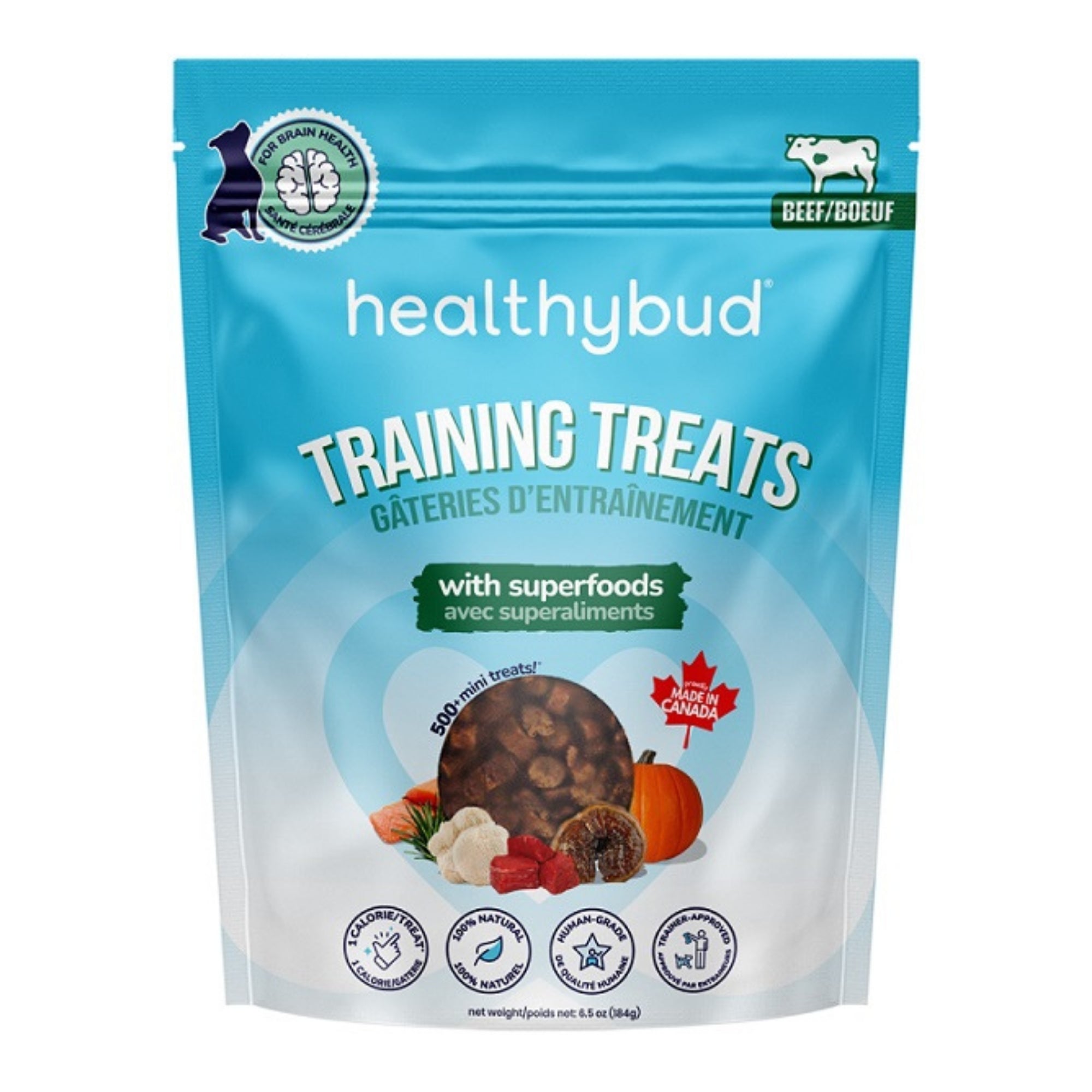Healthy Bud Dog 6.5oz. Training Treats Beef with Superfoods