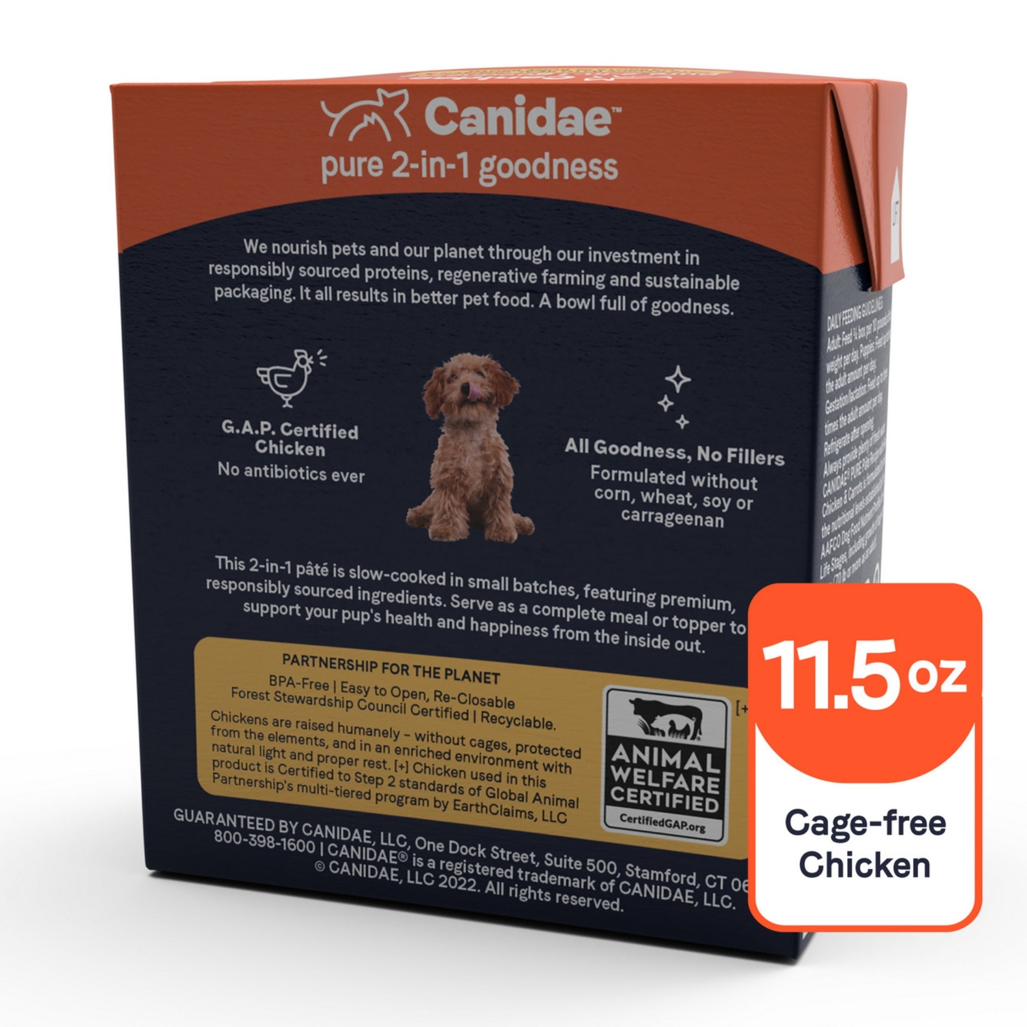 CANIDAE PURE goodness 2-in-1 Pate Dog Food/Topper Chicken & Carrots in Bone Broth 11.5oz