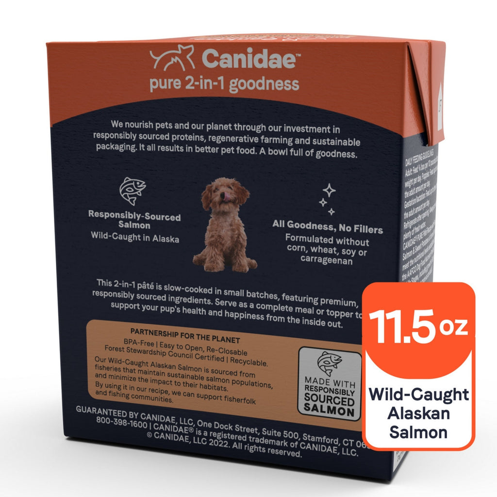 CANIDAE PURE goodness 2-in-1 Pate Dog Food/Topper Salmon & Sweet Potatoes in Bone Broth 11.5oz