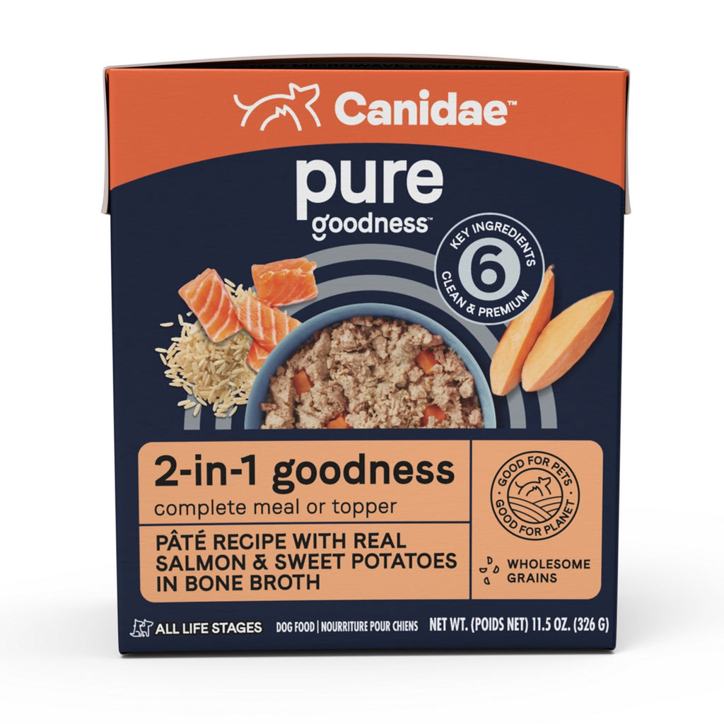 CANIDAE PURE goodness 2-in-1 Pate Dog Food/Topper Salmon & Sweet Potatoes in Bone Broth 11.5oz