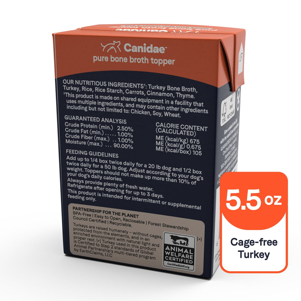 CANIDAE PURE goodness Bone Broth Topper Real Turkey & Rice 5.5oz